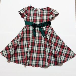 ⭐️3/$15 Red, White, and Green Ashley Ann Plaid Bow Front Holiday‎ Dress
